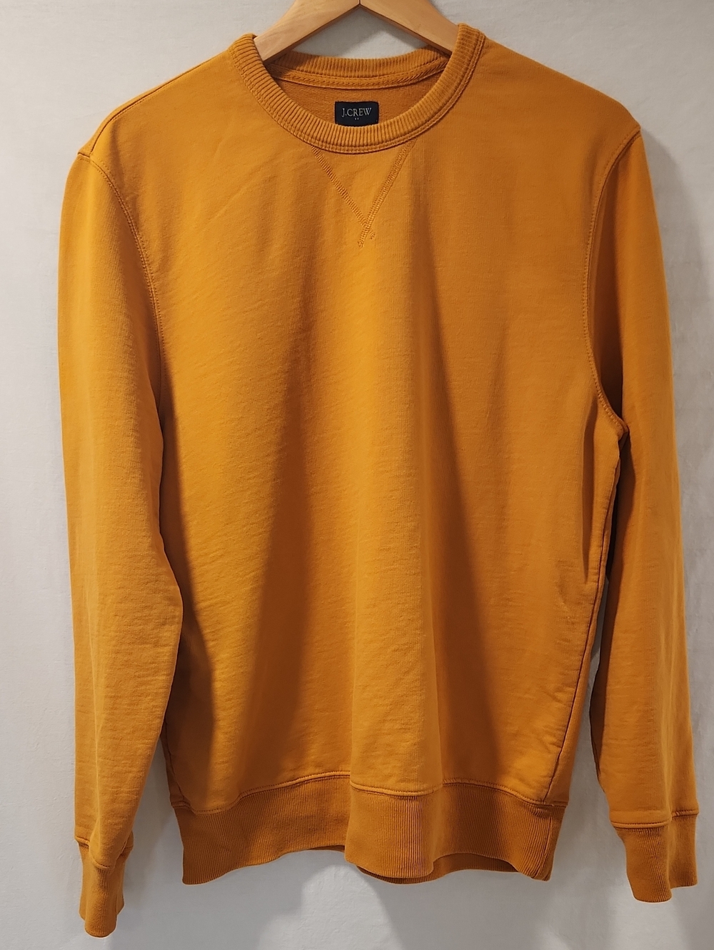 J Crew Classic Men's Crewneck Sweatshirt Ribbed Hem & V-Stitch Neck Size Large